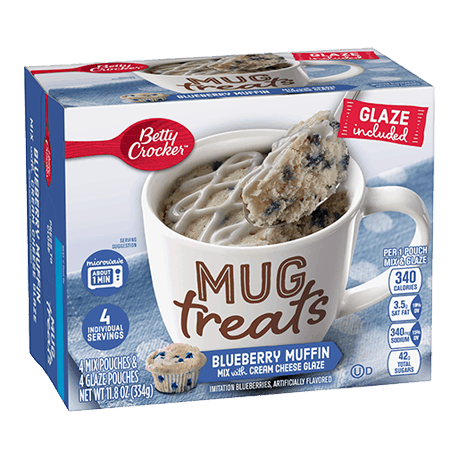 Betty Crocker blueberry muffin mix with cream cheese glaze mug treats