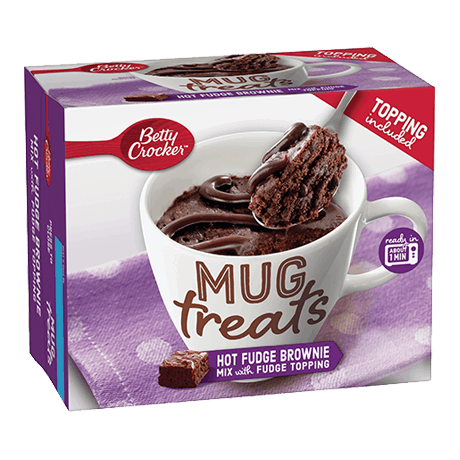 Betty Crocker hot fudge brownie mix with fudge topping Mug Treats