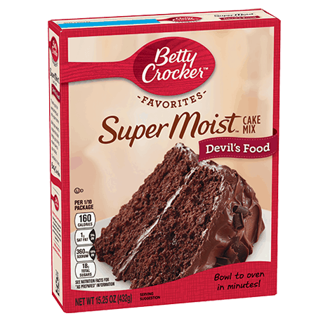 Betty Crocker Favorites Super Mosit devils food cake mix