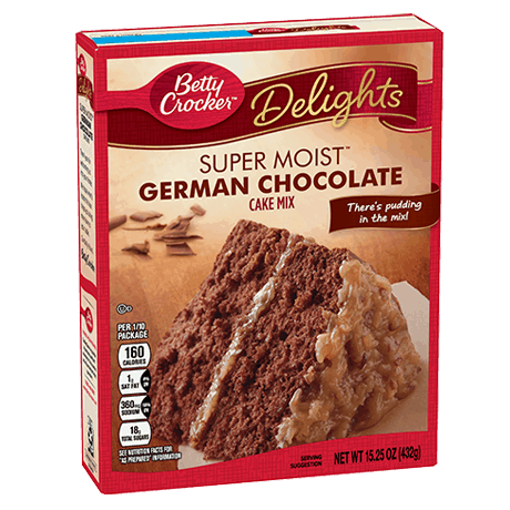 Betty Crocker Delights Super Moist German chocolate cake mix