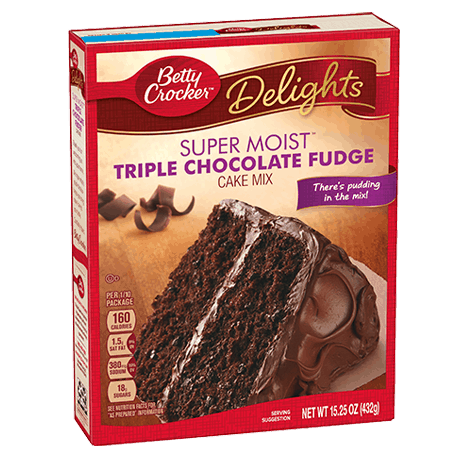 Betty Crocker Delights Super Moist triple chocolate fudge cake