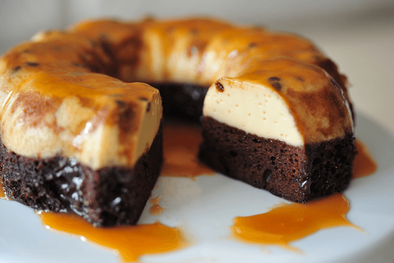 Impossible Flan (Chocoflan) – CountyBakerMom