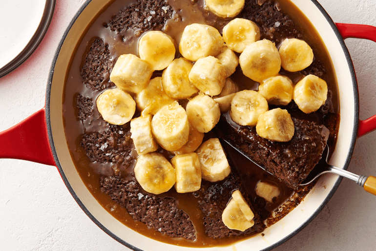 Betty Crocker salted caramel chocolate banana skillet brownie