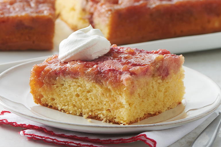 Strawberry-Rhubarb Upside-Down Cake