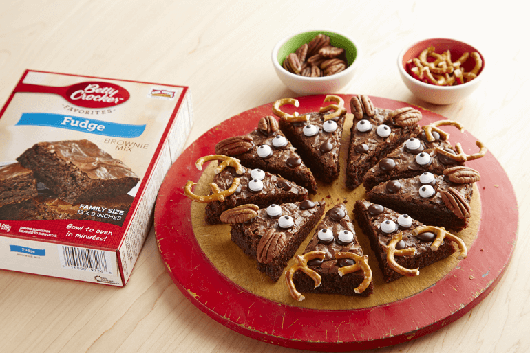 Brownies con forma de reno para navidad | Betty Crocker