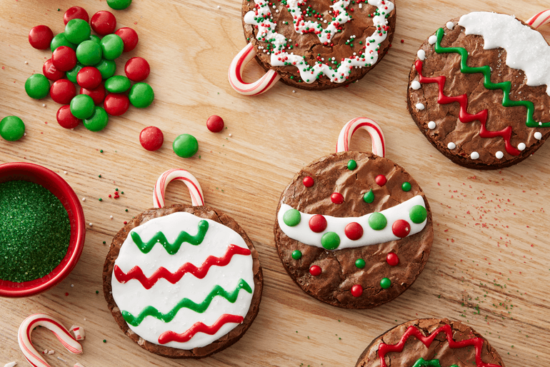 Brownies decorados para navidad