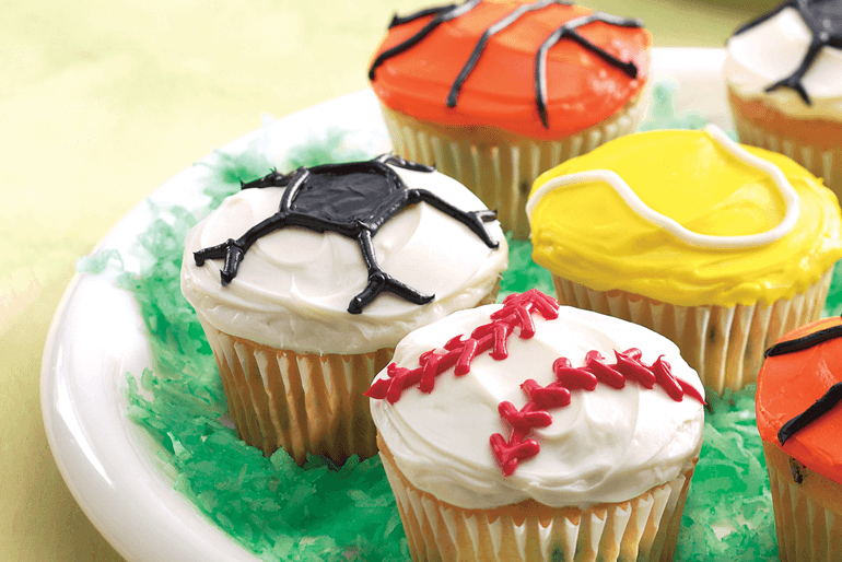 Cupcakes decorados de futból