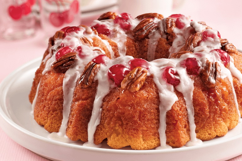 Receta de Pastel de nvidad de nuez y cereza