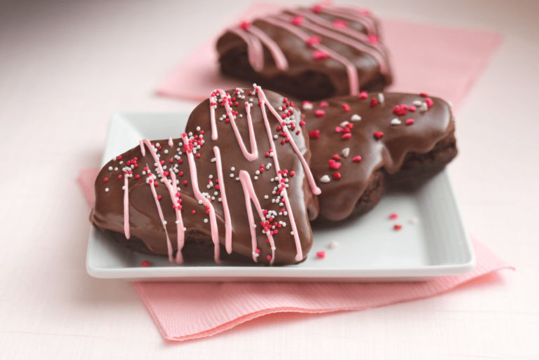 Brownies en forma de corazón