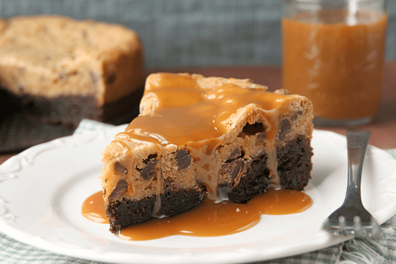 Receta pay de brownie y galleta